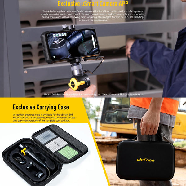 Ulefone uSmart E03 Rotatable Endoscope IP67 Waterproof for Armor 24 / 21 / 19 / 18T / 18T Ultra / Armor Pad(Black)