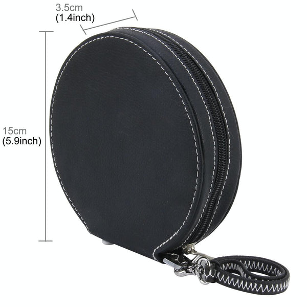 20 CD Disc Storage Case Leather Bag Heavy Duty CD/ DVD Wallet for Car, Home, Office and Travel(Black)