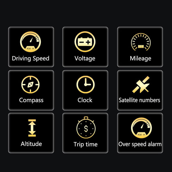 T900 Car HUD Head-Up Display, Speed, GPS, Overspeed Alarm (Blue)