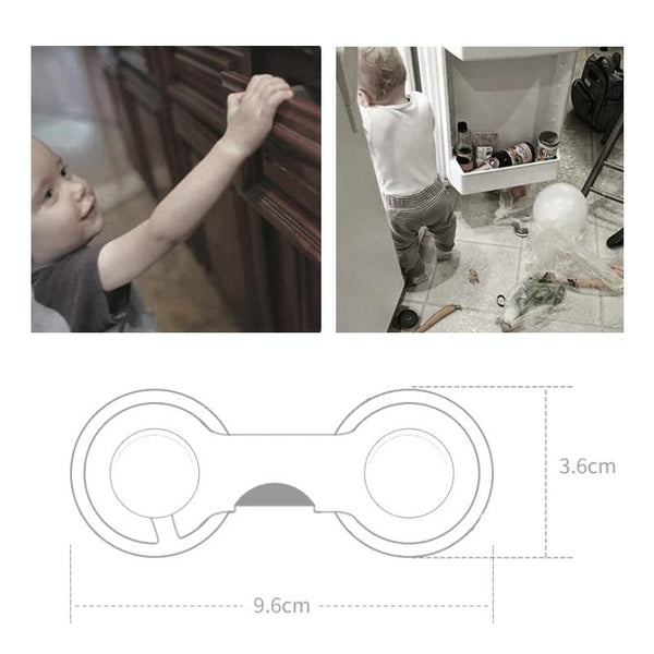 Pair Lock 10 PCS/Pack Children Drawer Anti-opening Cabinet Door Refrigerator Safety Lock