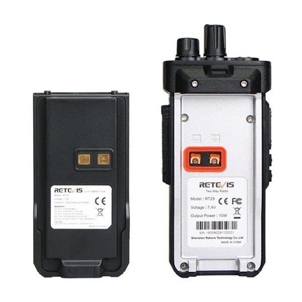 RETEVIS RT29 10W UHF 400-480MHz 16CHS Two Way Radio Handheld Walkie Talkie, US Plug(Black)