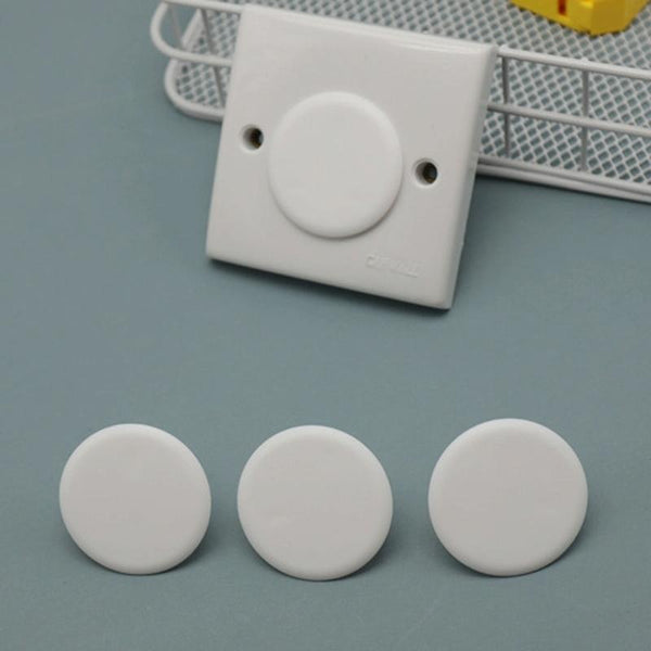 UK 3-Hole Baby Socket Protection Cover, Style: Round Thin White