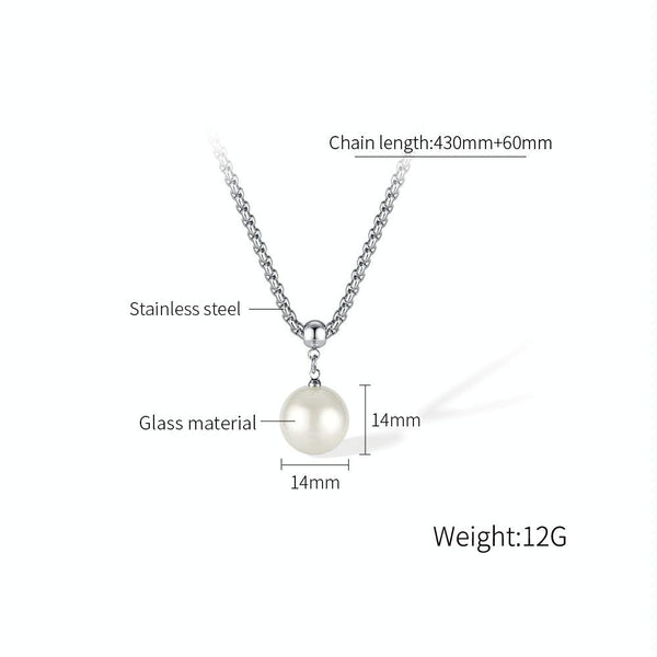 OPK GX2409 Glass Bead Pendant Simple Necklace