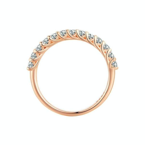 MSR014-C Sterling Silver S925 Plated Plated Row Moissanite Ring(No.9)