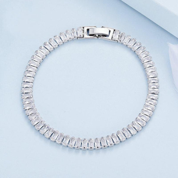 YIB055-19LCP Sparkling Cubic Zirconia Bracelet Gold Plated Copper Jewelry