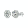 S925 Sterling Silver With White Gold Moissanite Earrings(MSE054)