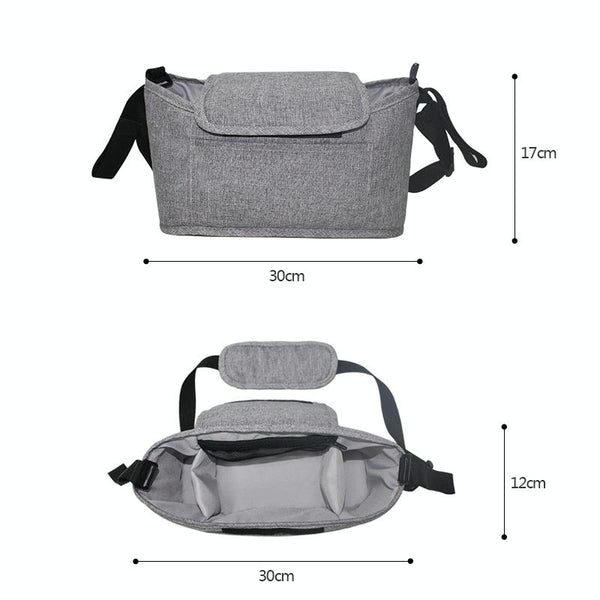 Stroller Storage Hanging Bag Multifunctional Large Capacity Stroller Bag(Linen Purple)