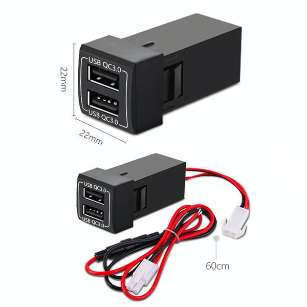 For Toyota Corolla / Levin / Avalon / Prado / Wildlander / Camry Dual-USB Modified Car Charger, Model: Insurance Box Cord