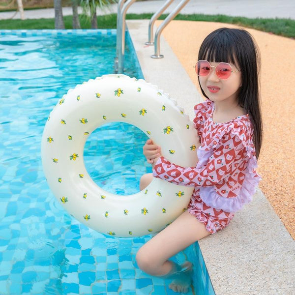 Thickened Children Swimming Ring Inflatable Underarm Ring 58cm(Olive)