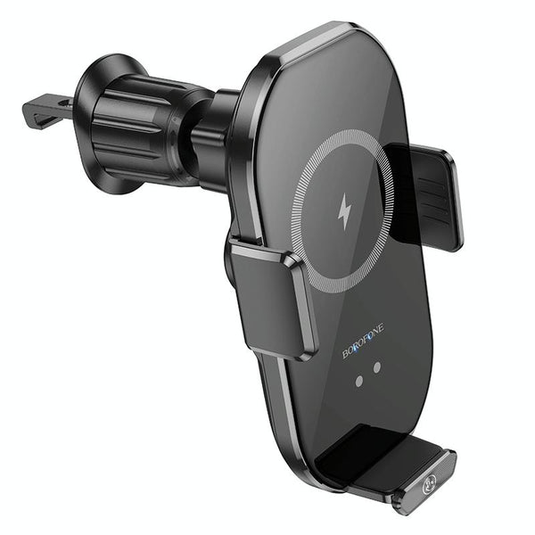 Borofone BH205 Rusher Infrared Wireless Fast Charging Air Outlet Car Holder(Black)