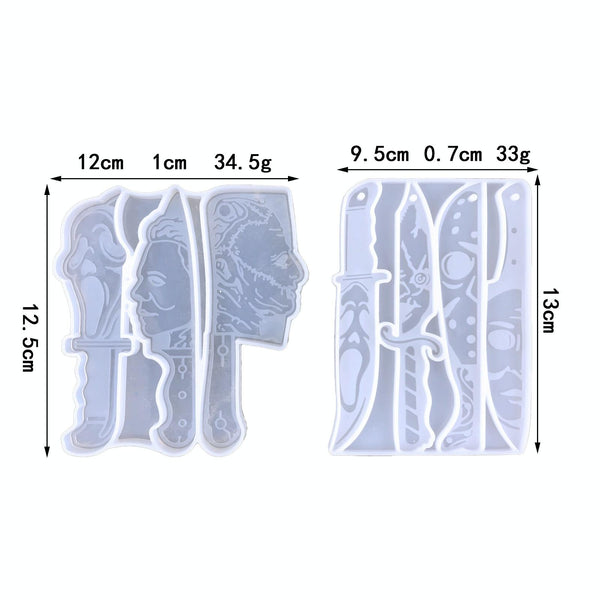 DIY Ghostface Dagger Halloween Crystal Drop Mold, Style: 2952(Transparent)