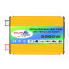 Tang I Generation 12V to 220V 3000W Modified Square Wave Intelligent Car Power Inverter with Dual USB(Yellow)