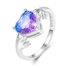 BSR345 Geometric Sterling Silver S925 Heart Guard White Gold Plated Ring(No.8)