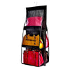 B05005 Double Sided 6 Pocket Hanging Bag Non-woven Fabric Hanging Handbag Organizer(Black)