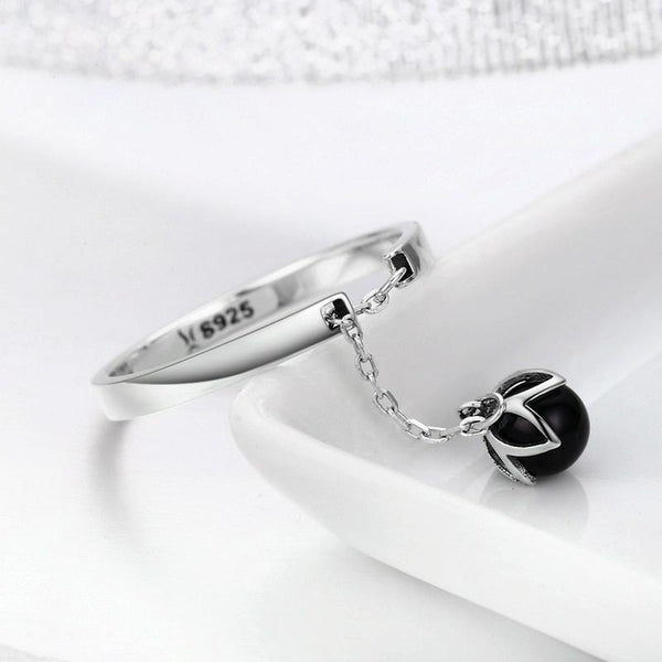 S925 Sterling Silver Open Pearl Ring