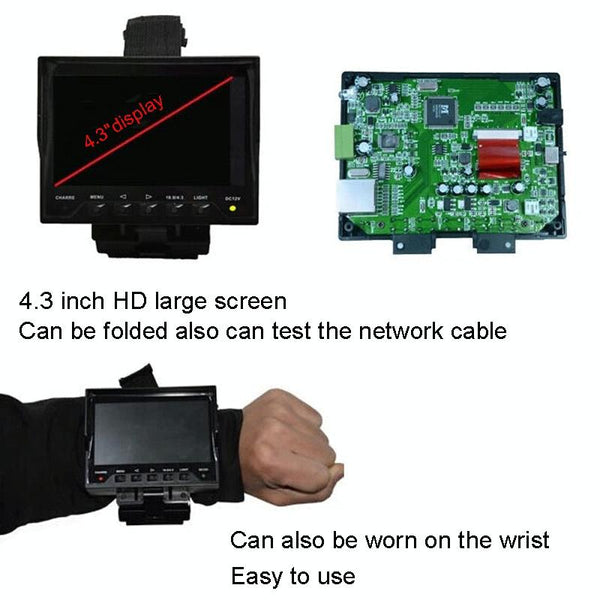4.3" CCTV Tester Monitor, Network Cable Test, 12V Output (UK Plug)