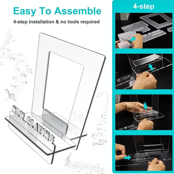 Acrylic Record Book Storage Display Stand(Transparent)