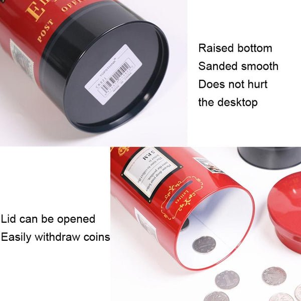 Retro Metal Wrought Iron Mailbox Piggy Bank Children Gift Ornaments(CK822 Green)