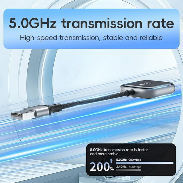 2 in 1 Apple CarPlay / Android Auto Wired to Wireless Car CarPlay Box Adapter(White)