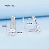 BSE732 Sterling Silver S925 White Gold Plated Zirconia Hollow Line Earrings