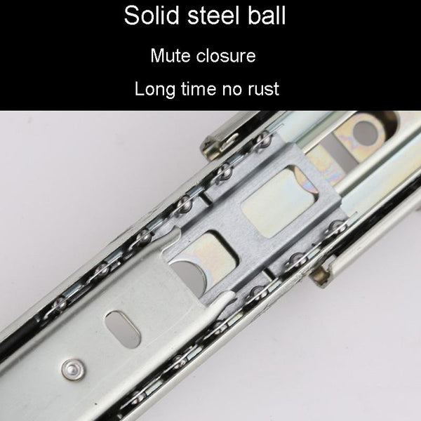 4 inch 10cm Thickened Three Sections Ball Slide Mute Drawer Track Rail