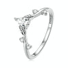 BSR308 Sterling Silver S925 Teardrop Vine Ring Zirconia Branch Leaf Jewellery(No.6)