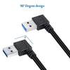 USB 3.0 Right Angle 90 Degree Extension Cable Male to Female Adapter Cord, Length: 18cm