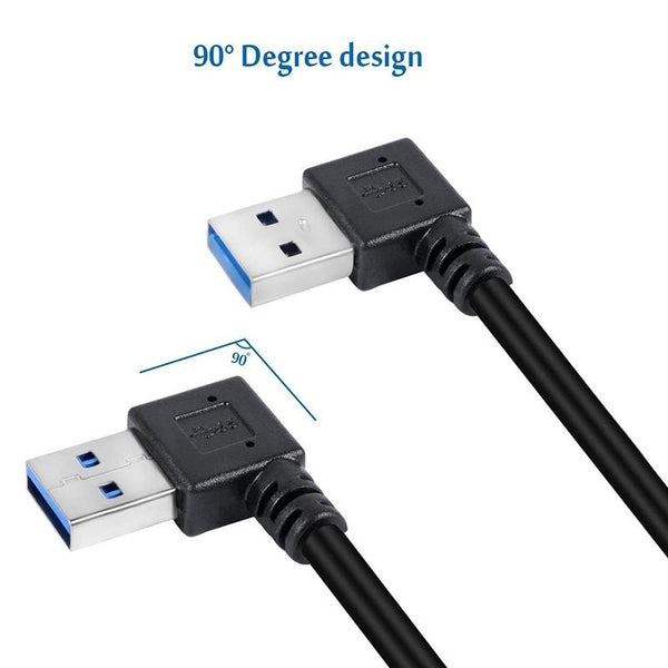 USB 3.0 Right Angle 90 Degree Extension Cable Male to Female Adapter Cord, Length: 18cm