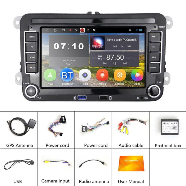 Suitable for Volkswagen 7-inch Car Multimedia Player Navigation Bluetooth Reversing Integrated Machine Android 10.0, Specification: 2+32G