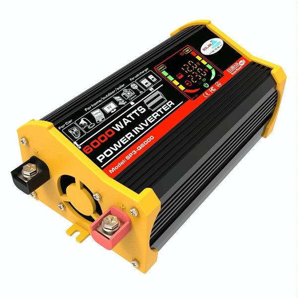 Legend III Generation DC12V to AC110V 6000W Modified Square Wave Car Power Inverter with LED Display(Black)