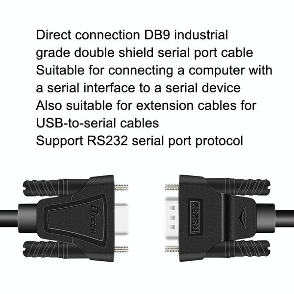 DTECH RS232 Serial Direct Line DB9 Extension Line Female to Female 1.5m