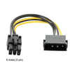 15cm Large 4Pin To 6Pin Power Cord Graphics Card Adapter Cable