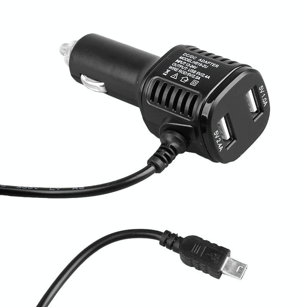 H519 Car Charger Driving Recorder Power Cord Dual USB With Display Charging Line, Specification: Micro Left Elbow