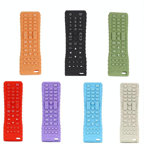 Baby Simulation Silicone Remote Control Can Press Tooth Glue Preventing Eating Hands Teething Stick, Color: 1st Generation Blue