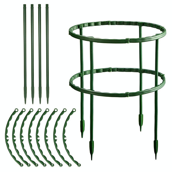 Garden Flower Stand Plant Plastic Support Ring, Style: Long Double Layer(Green)