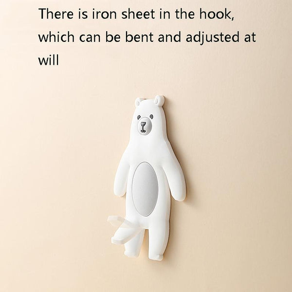 Punch-Free Cartoon Animal Hooks Wall-Mounted Seamless Wall Refrigerator Door Decorative Hooks(Dog)