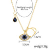 Angel Eyes Pendant Layered Necklace, Model: N2106-24 Overlap Alloy Eyes