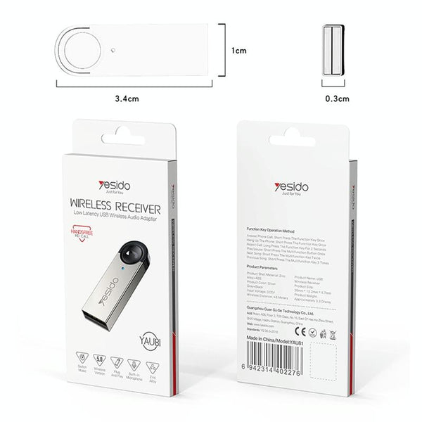 Yesido YAU81 USB Wireless Audio Adapter Car Bluetooth Receiver