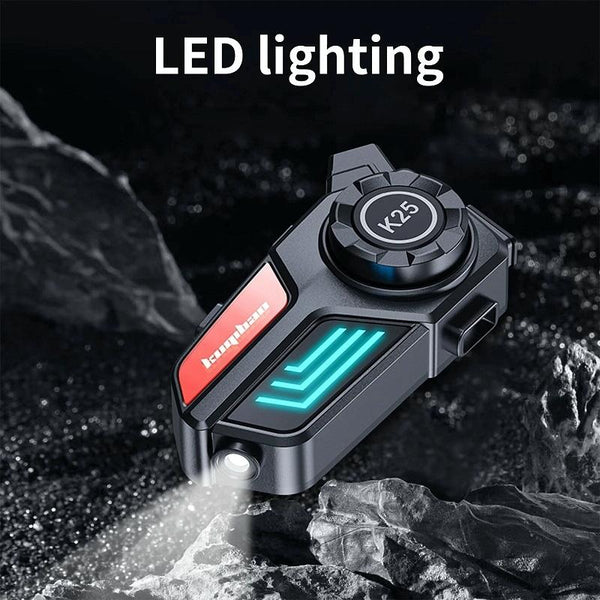 KUQIBAO Motorcycle Helmet Waterproof Bluetooth Headset With Light(Soft Microphone)