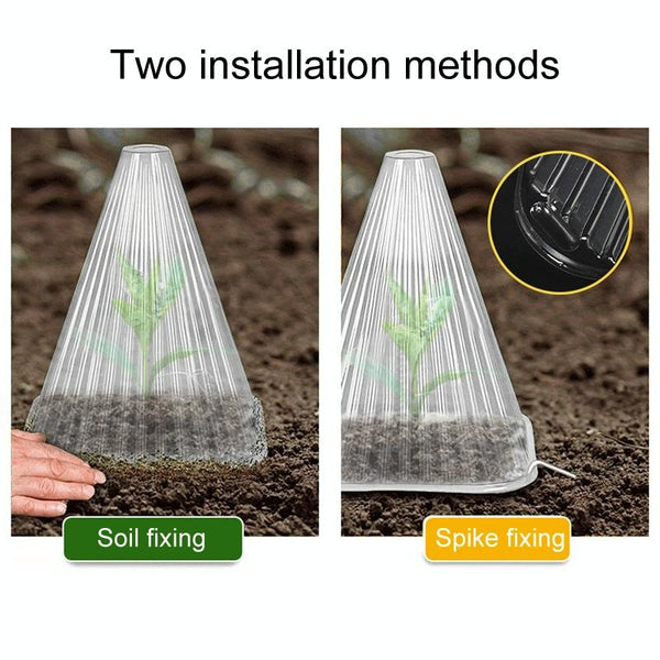 2pcs Field Plant Nursery Protection Cover Seedling Windproof Insulation Shields, Style: Tapered
