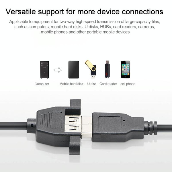 USB 2.0 AM to AF Mount Pannel Cable, Length: 30cm