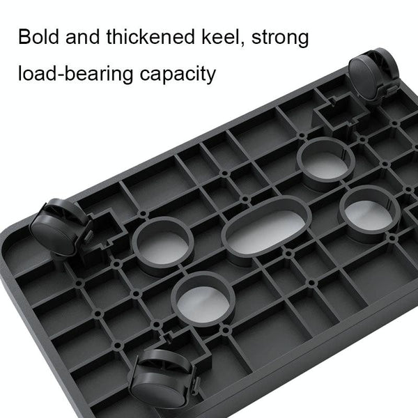036-1 Desktop Computer Host Increased Rack with Wheels, Spec: Parallel Wheel (Black)