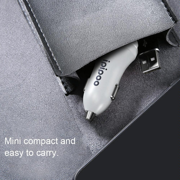 ipipoo XP-1 Dual USB Car Fast Charging Charger with Android Line (White)