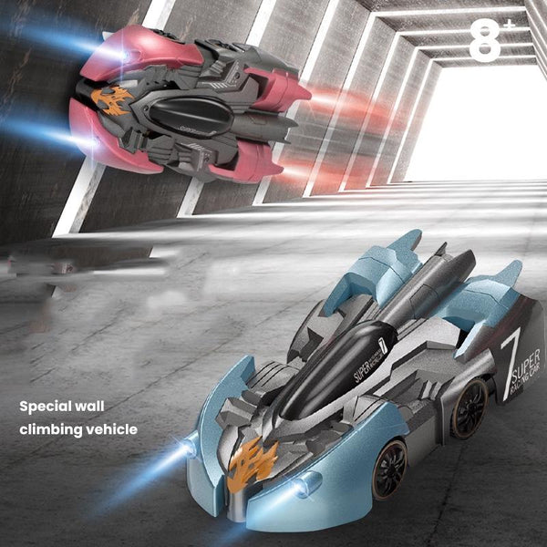 Remote Control Wall Climbing Car Mini Electric Remote Control Car Children Toy(Red Charge Handle RC Edition)
