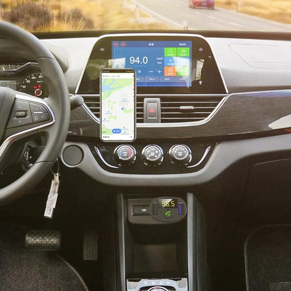 BT23 Wireless Car FM Transmitter QC 3.0 Quick Charge, Support USBx2 / Hands-free Calling(Black)