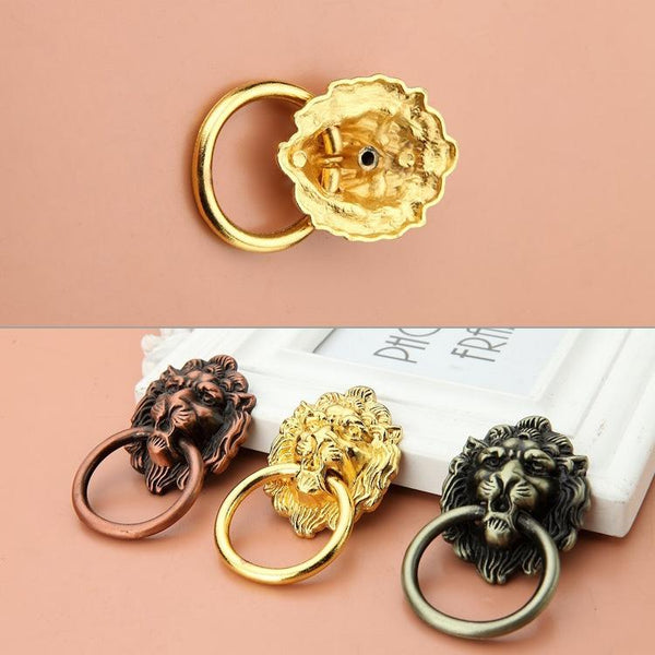 Classical Single Hole Lion Head Wardrobe Medicine Cabinet Handle