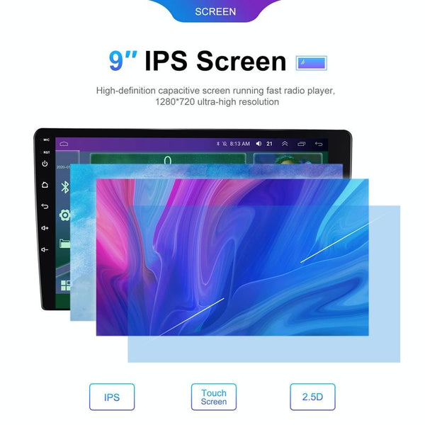 Universal 9 Inch 8 Core CarPlay Android Navigation Car Center Control All-In-One Monitor, Memory: 4+64G(Standard+AHD Camera)