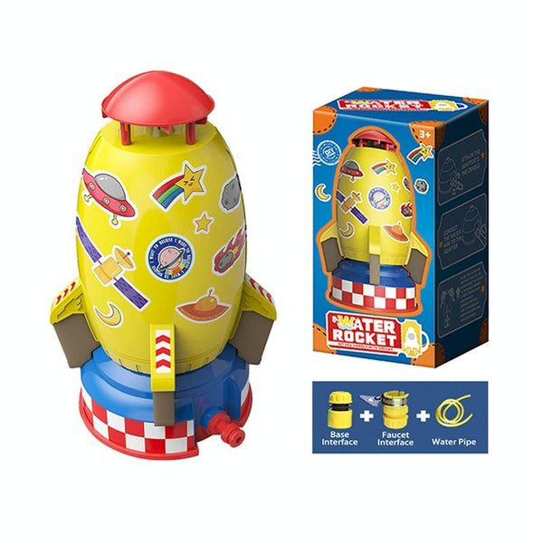 Rotating Sprinkler Flying Children Water Toys, Color: Yellow Rocket + 2 Joints + 3m Tube