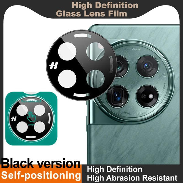 For OnePlus 12 5G imak Black Version HD Glass Rear Camera Lens Film, Self-positioning Version