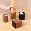 2pcs/set Furniture Carbon Steel Wraparound Heightening Foot Pad, Style: Round 6x10cm (Brown)